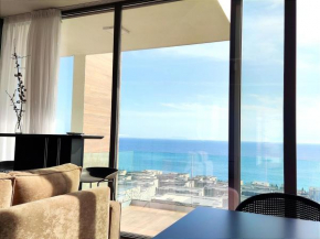 Luxury sea view apartment with private beach just a few steps from the center